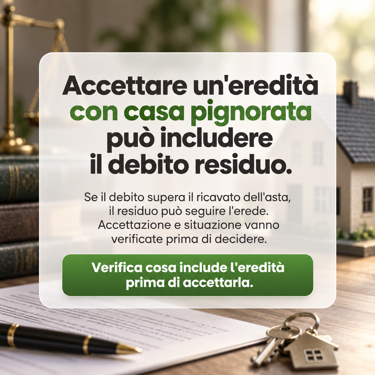 Il debito residuo passa agli eredi: cosa deve sapere chi riceve una casa pignorata